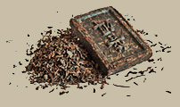 Tea brick with decorative marking.